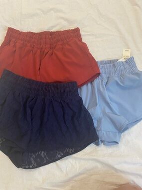Women’s Athletic Shorts Bundle - Red, Navy, Light Blue